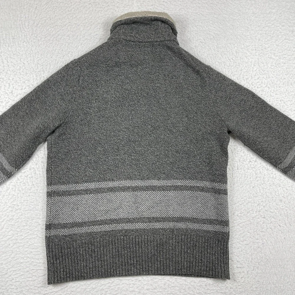 Banana Republic Sweater Mens Large Gray‎ Wool Blend Shawl Collar Toggle Button